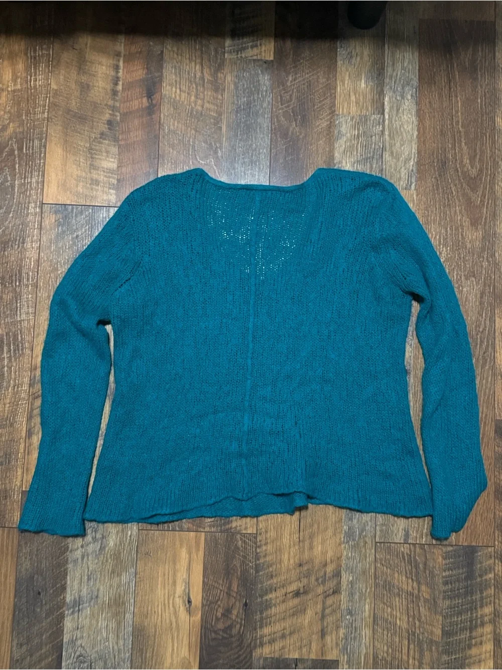 WOODEN SHIPS Teal Lightweight Sweater wool blend size medium Large M/L